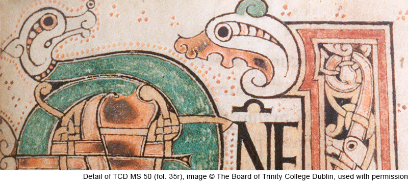 Detail of TCD MS 50 (fol. 35r), image © The Board of Trinity College Dublin, used with permission.
